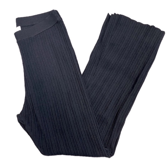 Grey Lab Multi Rib Flare Knit Lounge Pants. Black. Size L. #683 - Picture 4 of 5